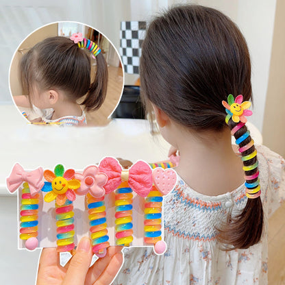 Colorful Telephone Line Hair Bands-3PCS 1