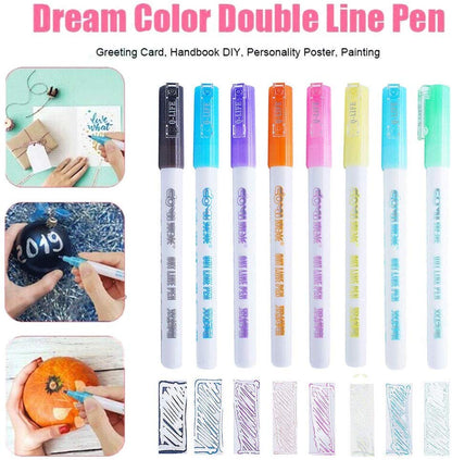 Double Line Metallic Fluorescent Pen 1