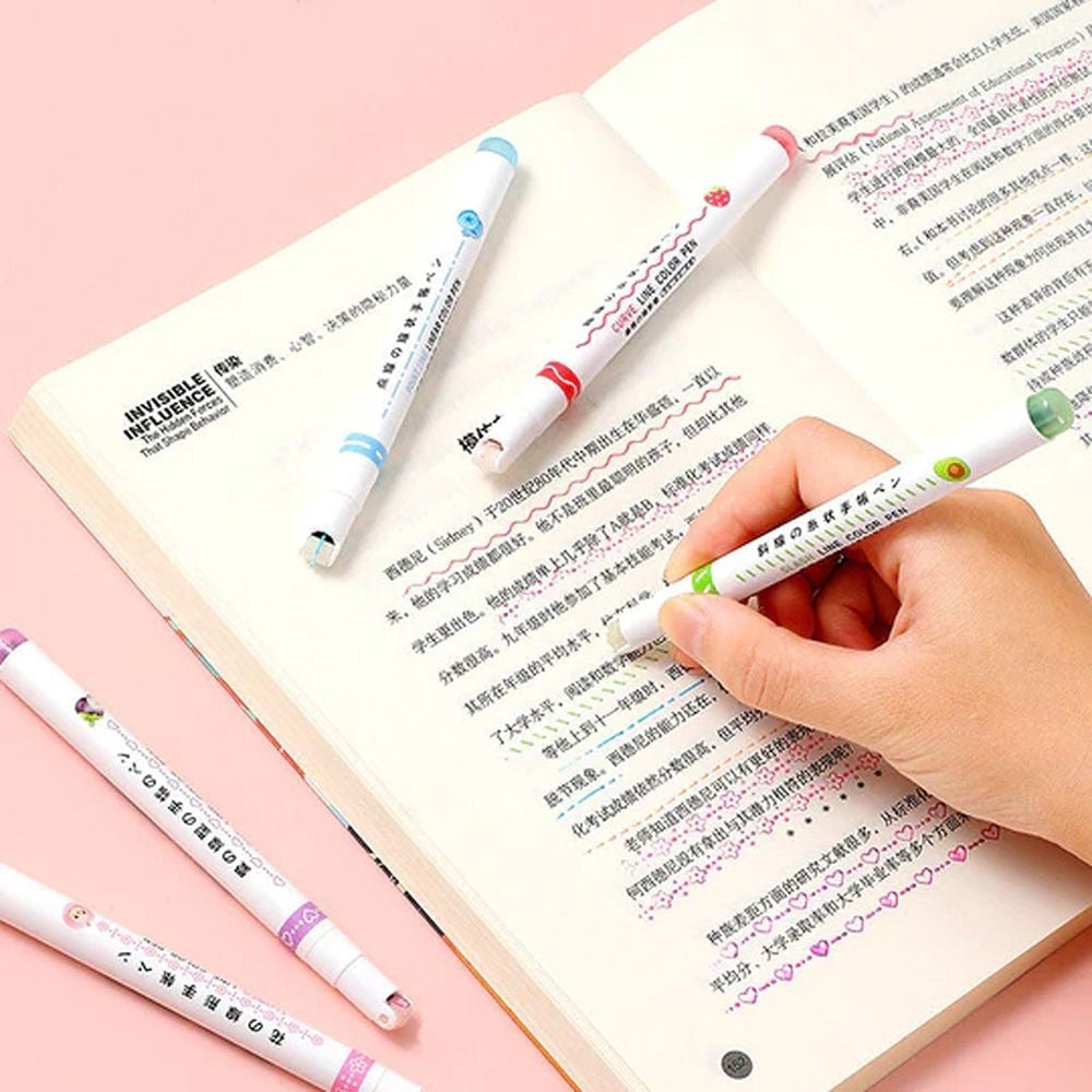 6 Shapes Flownwing Curve Highlighter Flair Pen 1