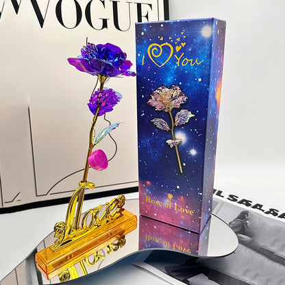 Valentine's Day Crystal Rose with Love Stand 1