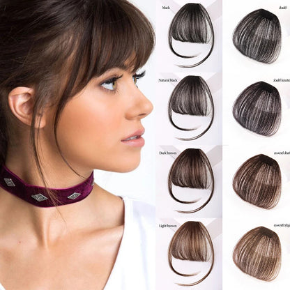 Natural Human Hair Curved Wispy Clip in Bangs 1