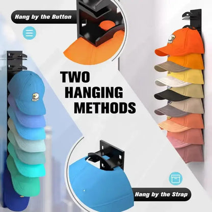 Wall-Mounted Hat Rack for Baseball Caps – Multifunctional Cap Organizer & Holder for Door or Closet Storage 1
