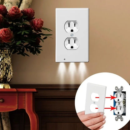 Outlet Wall Plate With Led Night Lights-No Batteries Or Wires 1