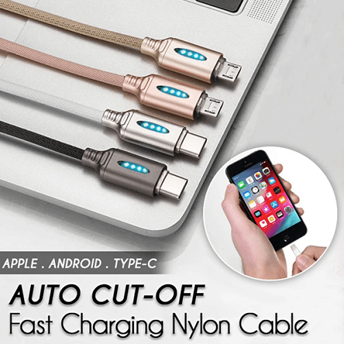 Auto Cut-off Fast Charging Nylon Cable 1