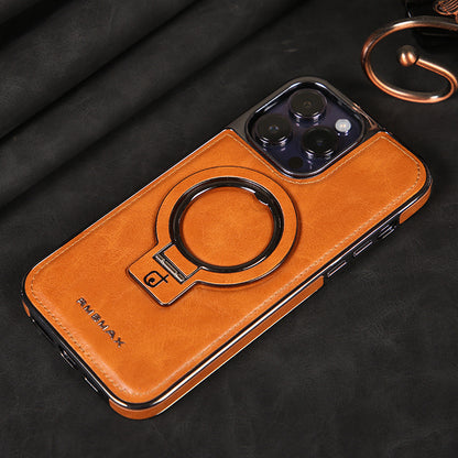 Luxury Leather Invisible Stand iPhone Case 1