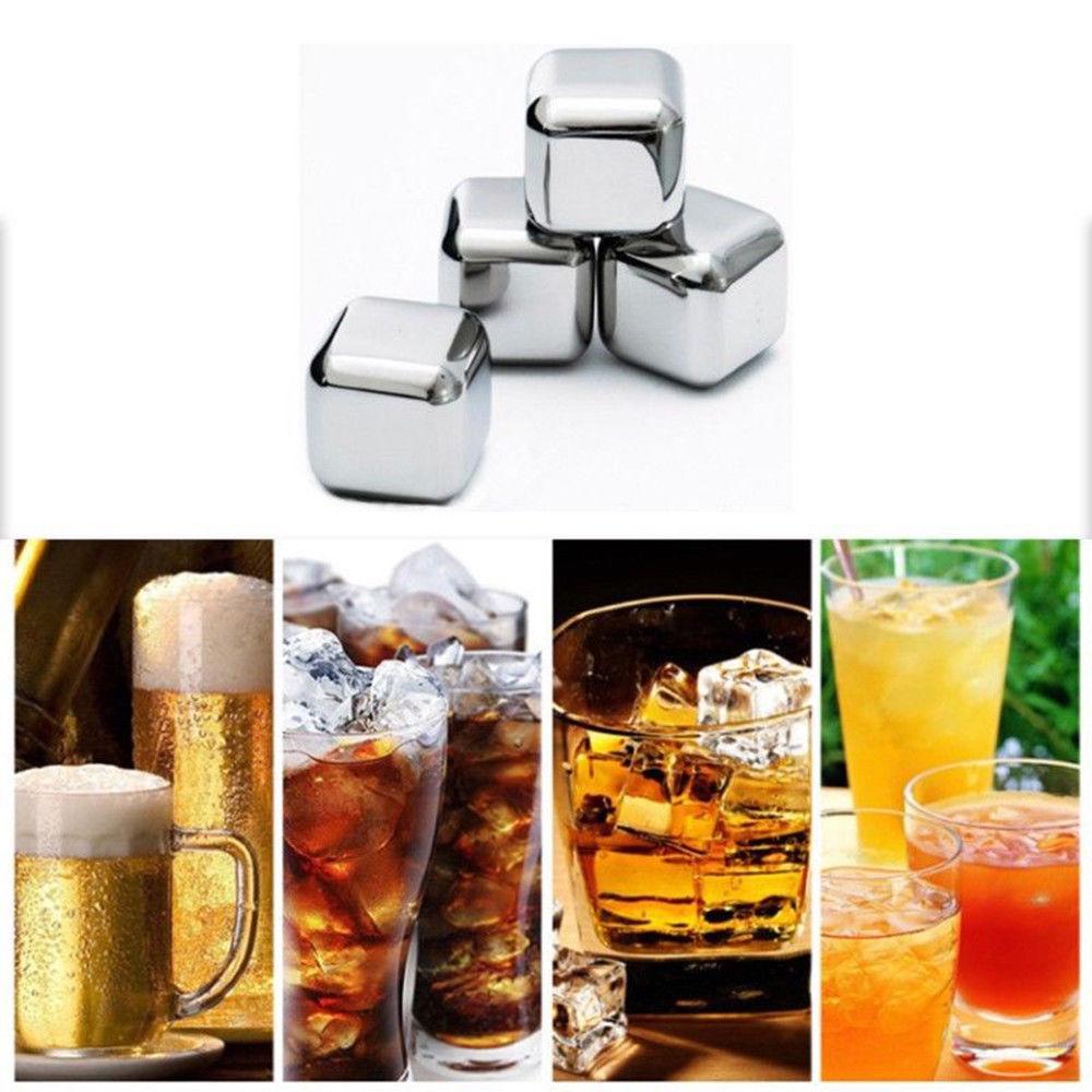 4 PCS Stainless Steel Cocktail Cubes 1