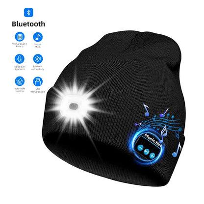 Handsfree Warm Beanie Bluetooth 5.0 Rechargeable Stereo Headset 1
