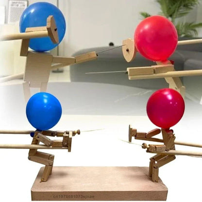 Bamboo Man Wooden Fencing Puppet Battle Game 1