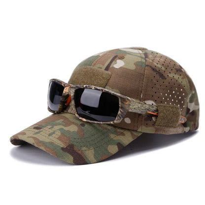 Camouflage Built-in Sunglasses Slot Cap 1