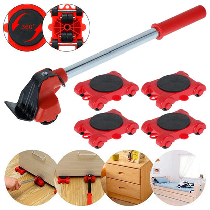 Heavy Furniture 360° Rotating Mover Roller Set with Lifter Tool 1