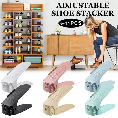Double Layer Free Standing Shoe Rack (6Pcs) 1