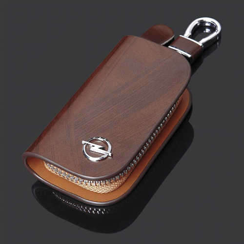 Leather Wood Texture Car Key Case 1