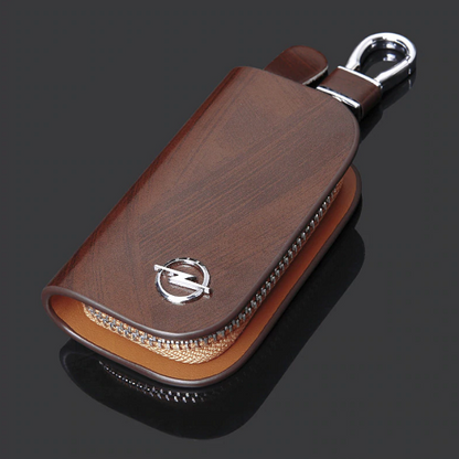 Leather Wood Texture Car Key Case 1