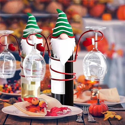Holiday Wine Bottle Glass Holders 1