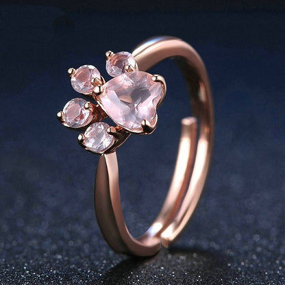 CAT PAW ROSE QUARTZ RING 1