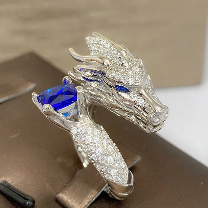 Handmade Silver Dragon Ring 1