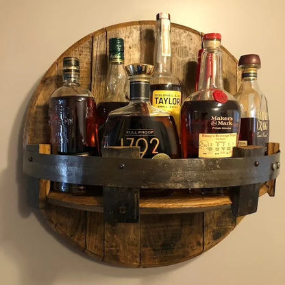 Bourbon whiskey barrel shelf 1