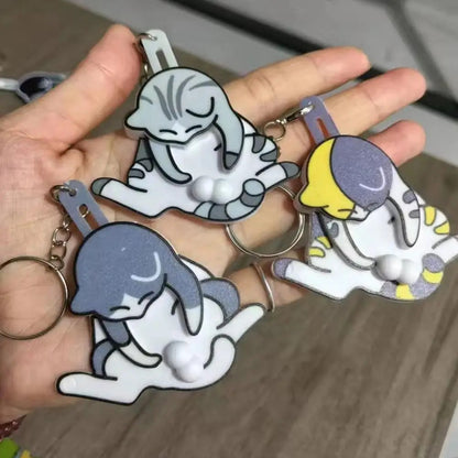 Funny Wiggling Cat Keychain 1