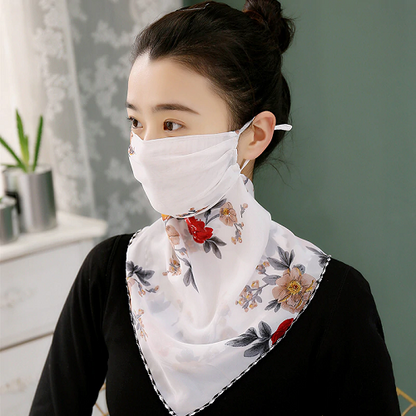 Woman Lightweight Sun Protection Silk Scarf & Face Mask 1