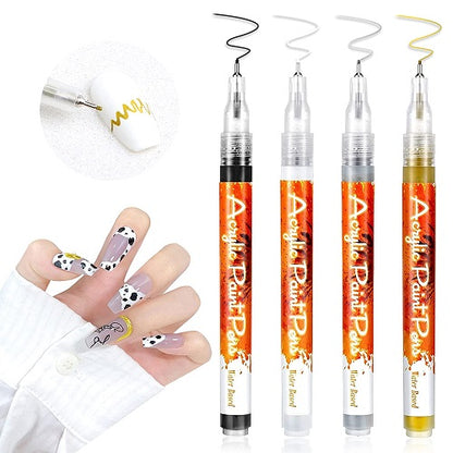 Ultra Thin Curve Manicure Felt Pen 4pcs 1