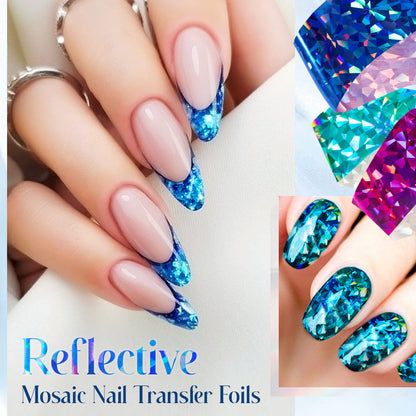 Reflective Mosaic Nail Art Transfer Foils 1