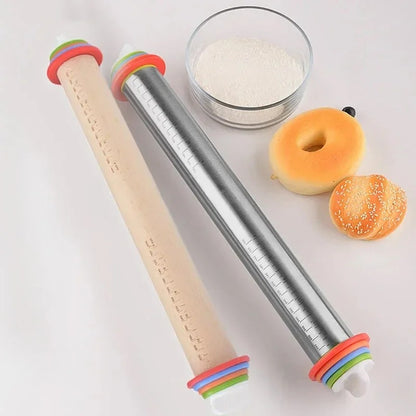 Adjustable Rolling Pin with Thickness Rings 1