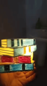Stained Glass Stacked Books Lamp 1