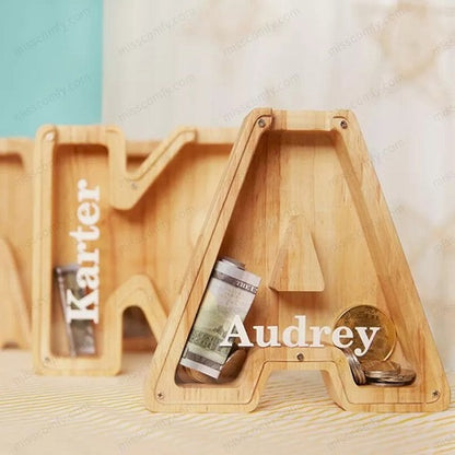 Wooden Letter Piggy Bank 1