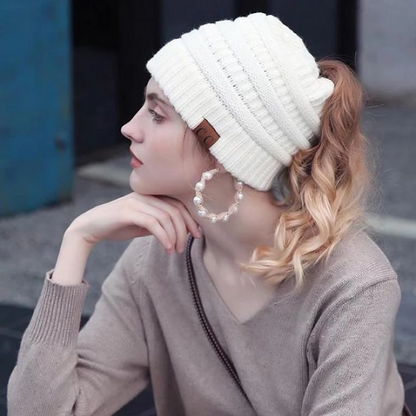 Soft Knit Ponytail Beanie 1