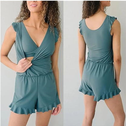 One Piece Full Coverage Swimsuit with Built in Bra 1