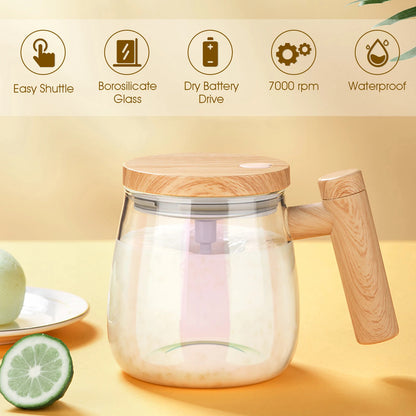 Electric Lightweight High Borosilicate Glass Self Mixing Mug 1