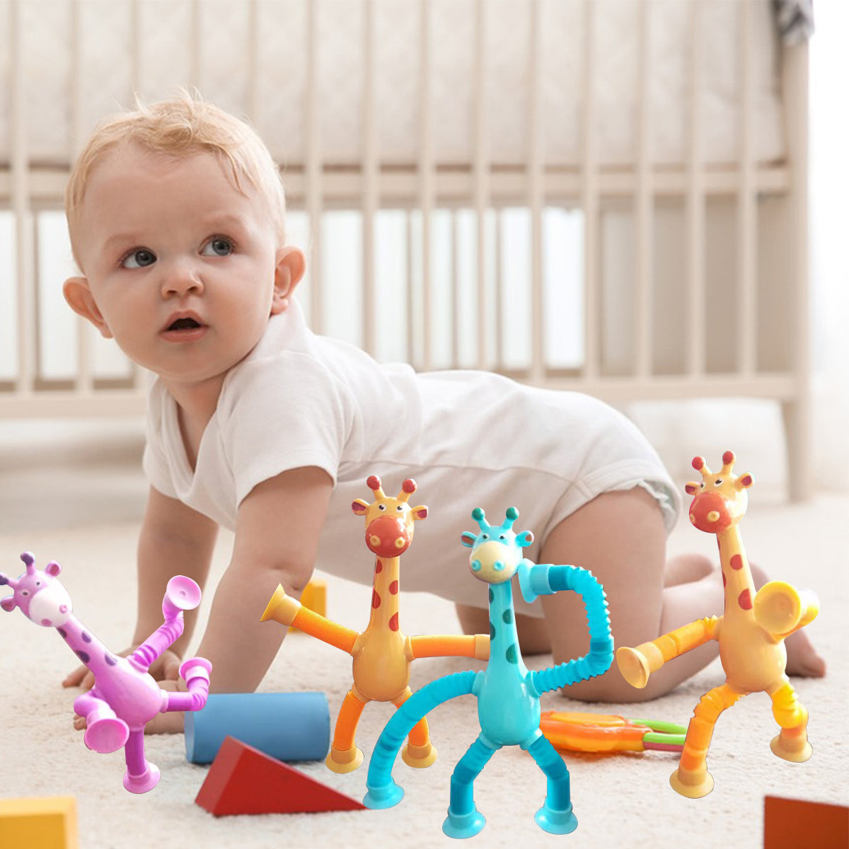 Suction Cup Pop Tube Giraffe Toys-4pcs 1
